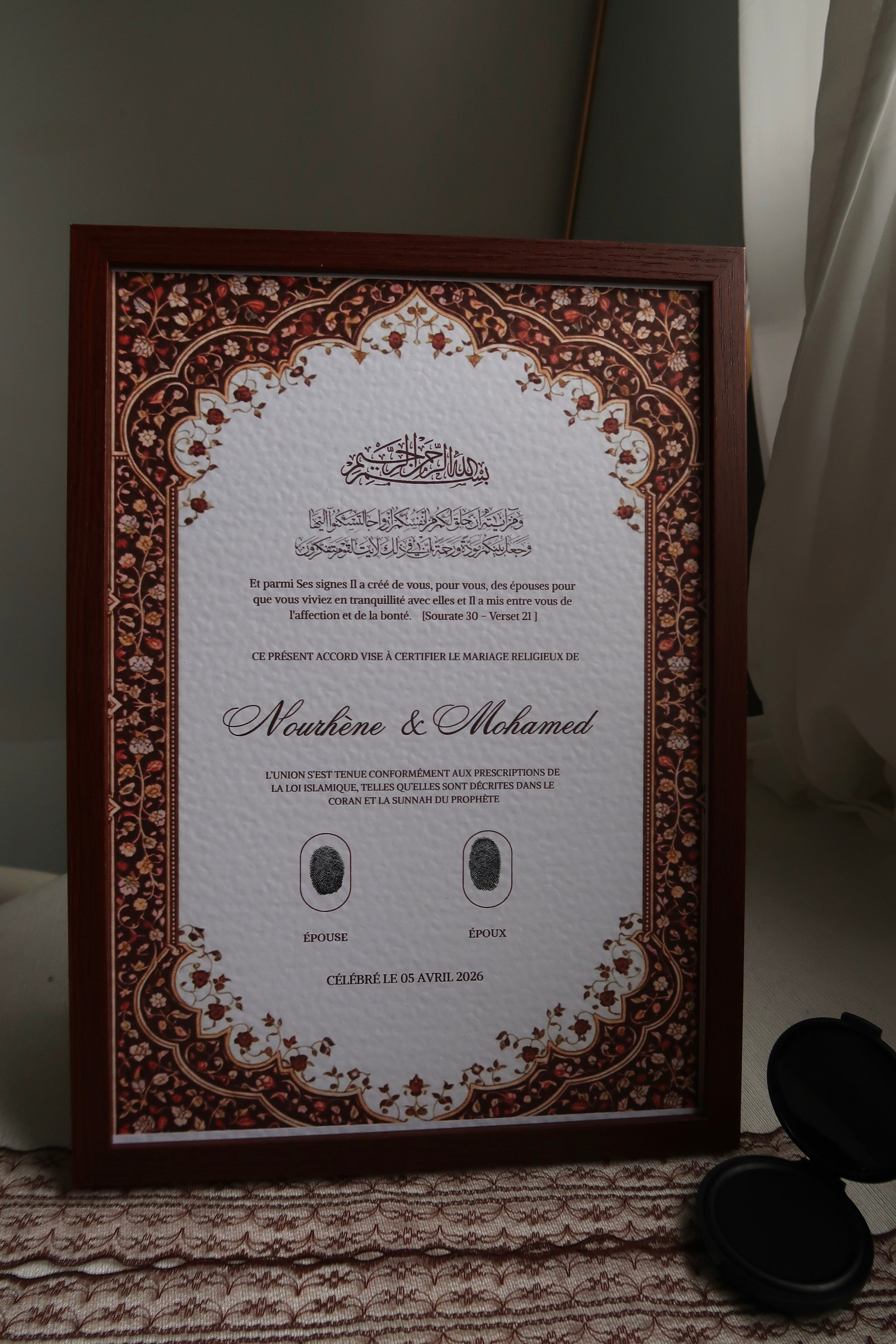 Certificat mariage papier - Amour