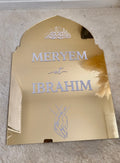 Panneau Arabesque Miroir Or -  70 x 50 cm