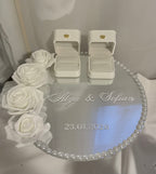 Plateau alliances - Roses blanches 25cm
