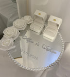 Plateau alliances - Roses blanches 25cm